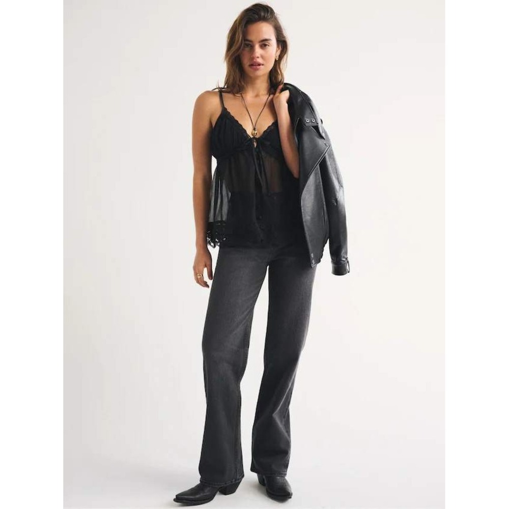 Abercrombie & Fitch Curve Love The Baggy Low Rise Jeans Washed Black 26/2 s
